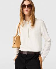 Arlesa Double Split Hem Zip Blouse