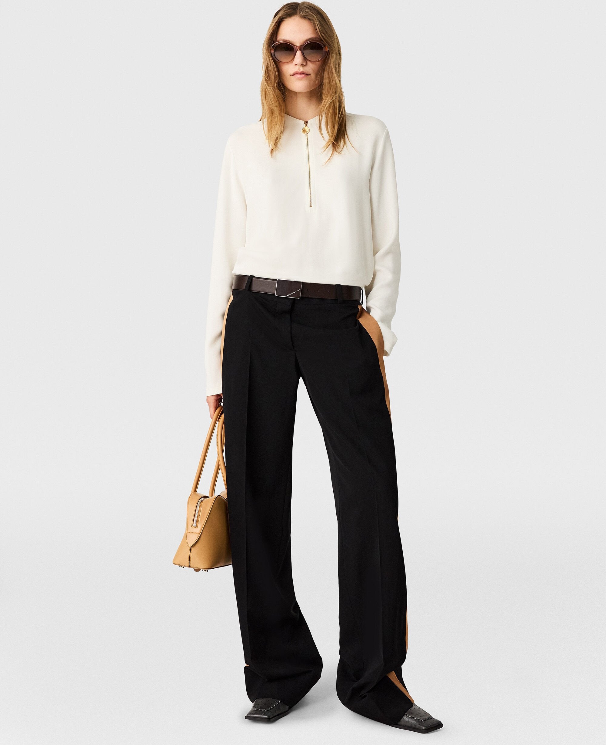 Arlesa Double Split Hem Zip Blouse