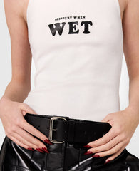 Slippery When Wet Racerback Tank Top