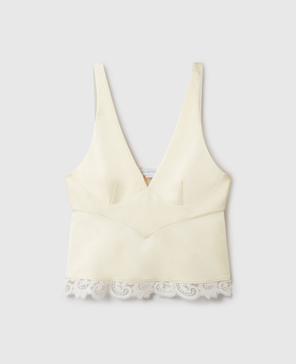 Lace-Trim V-Neck Top