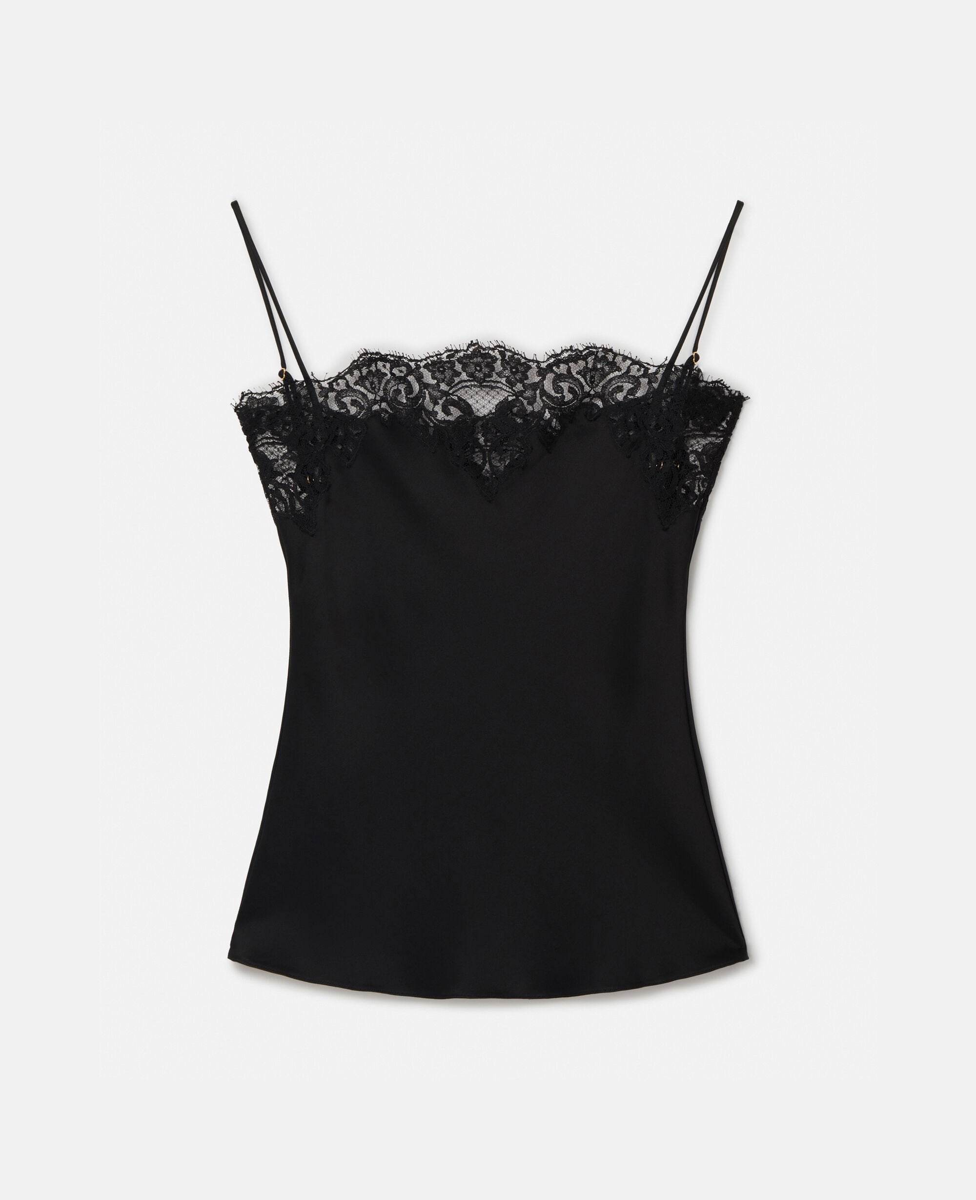 Sleeveless Lace Satin Top