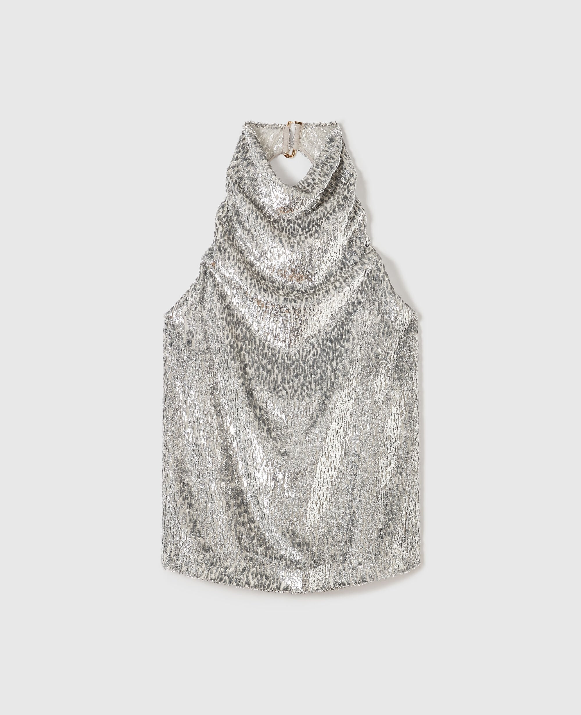 Metallic Velvet Halterneck Top