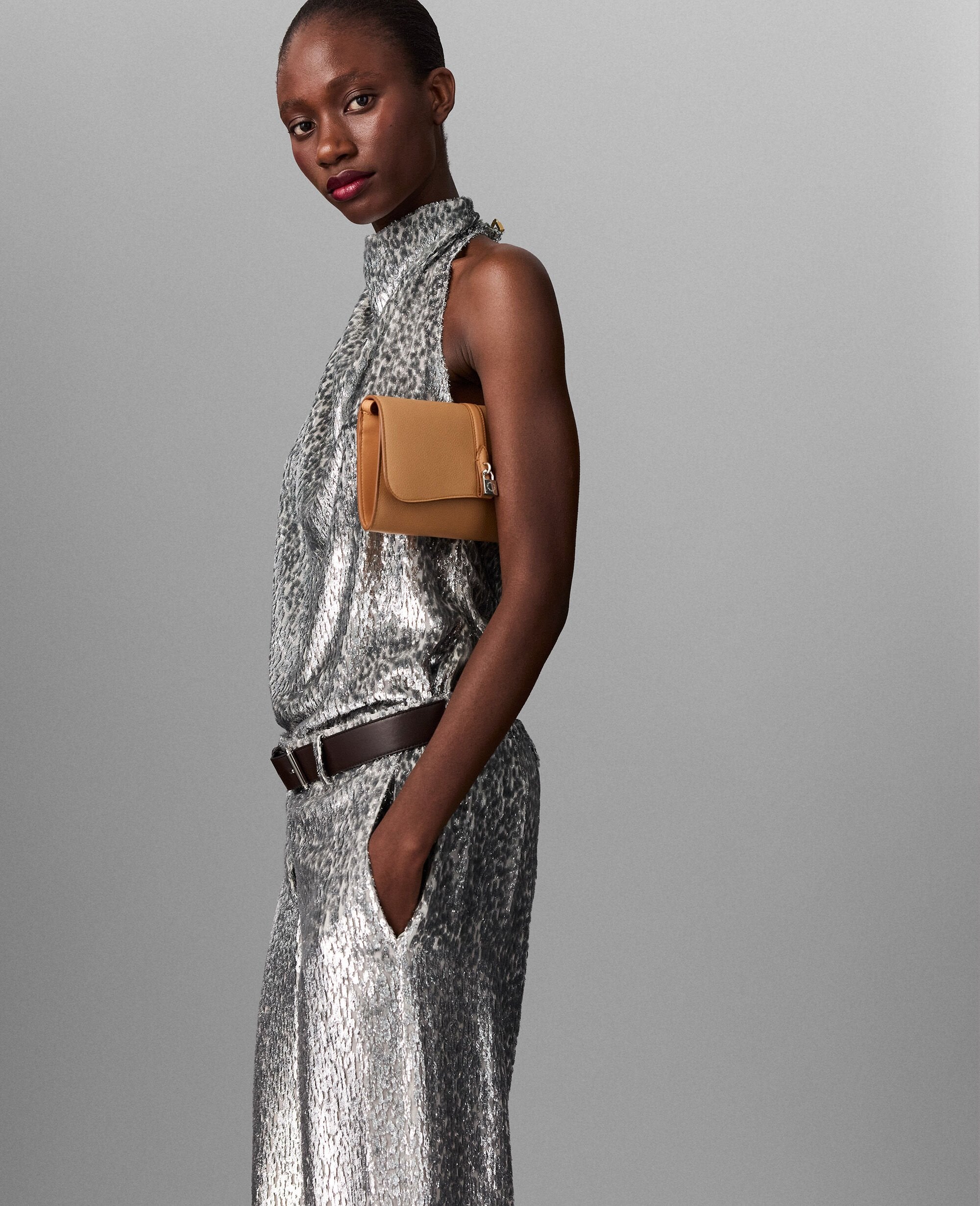 Metallic Velvet Halterneck Top