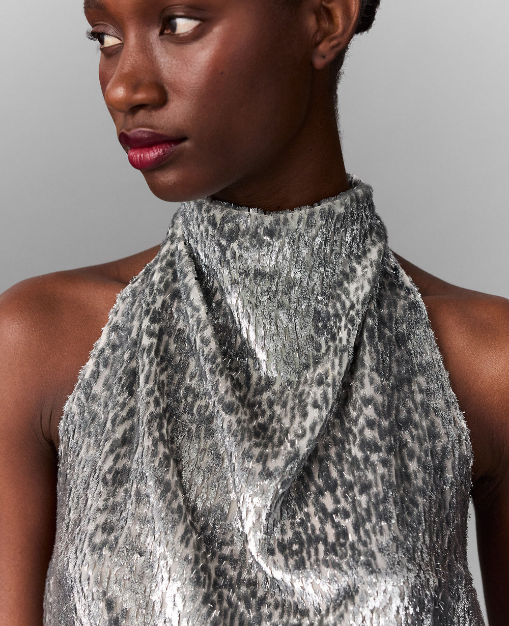 Metallic Velvet Halterneck Top