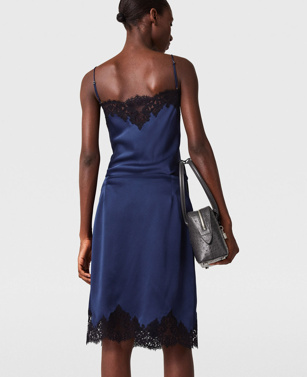 Lace-Trim Satin Top