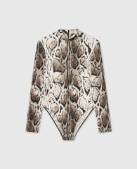 Cloud Leopard High-Neck Bodysuit