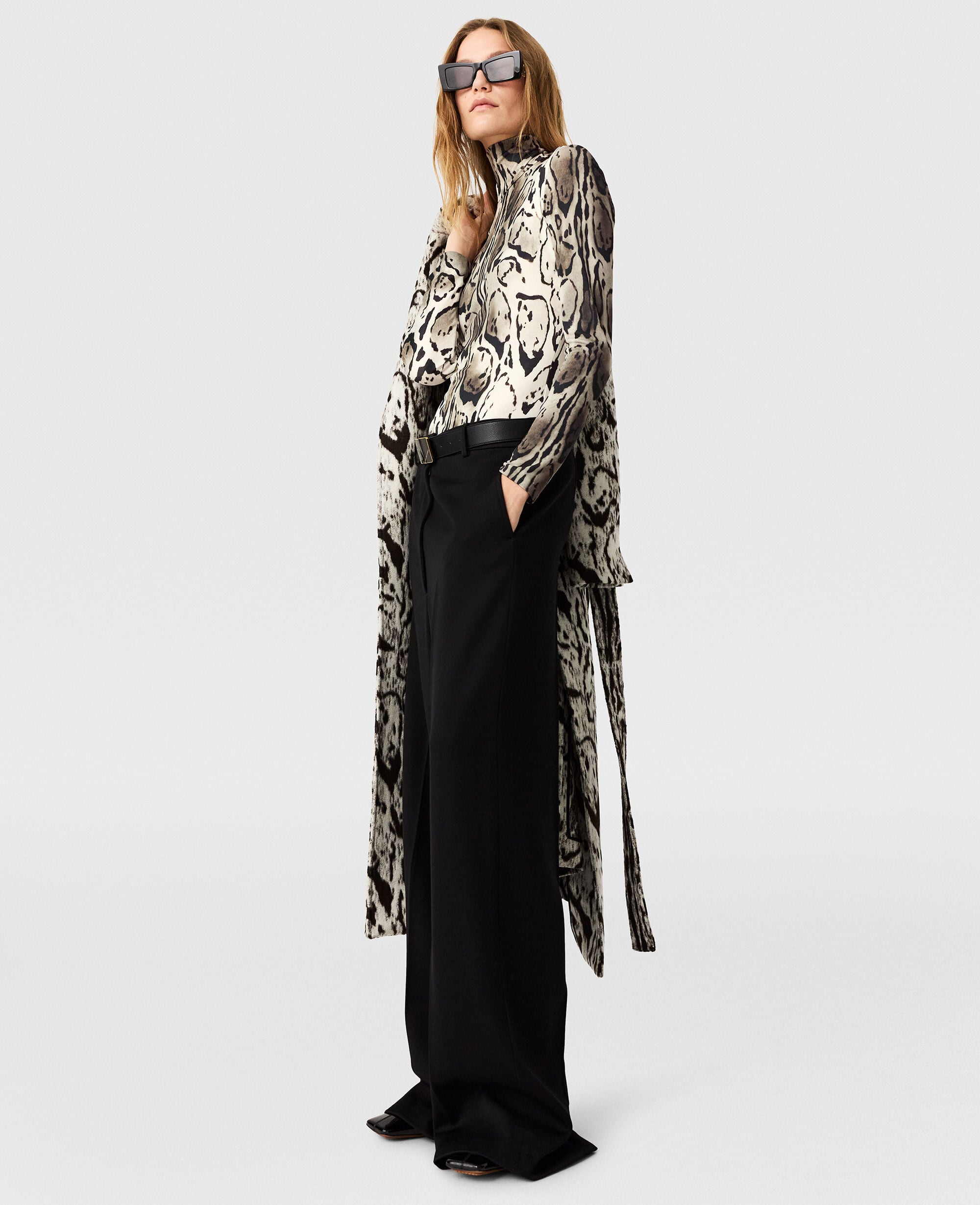 Cloud Leopard High-Neck Bodysuit