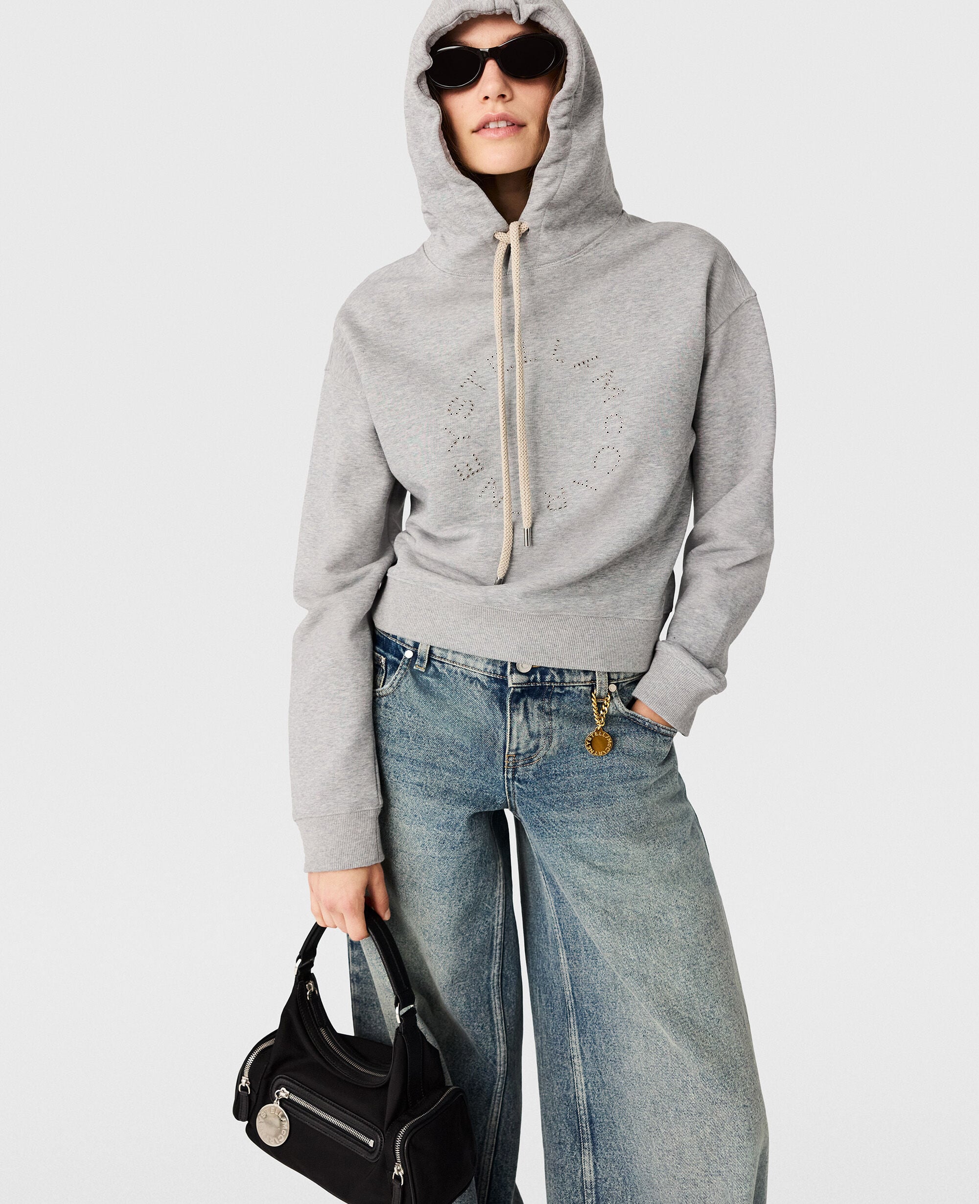 Logo-Embroidered Cropped Hoodie