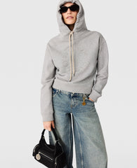 Logo-Embroidered Cropped Hoodie
