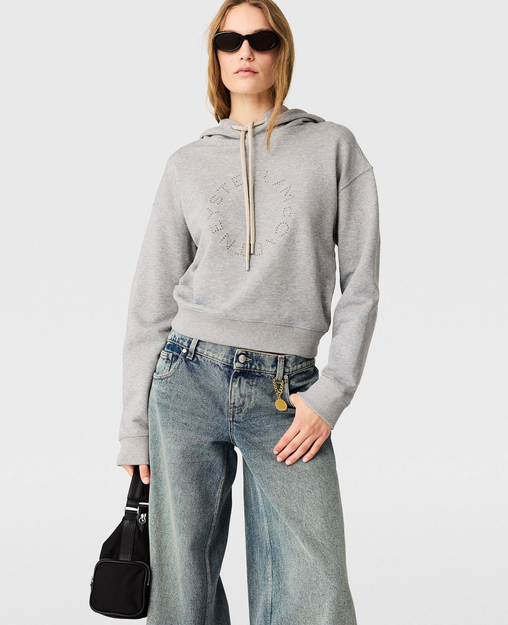 Logo-Embroidered Cropped Hoodie