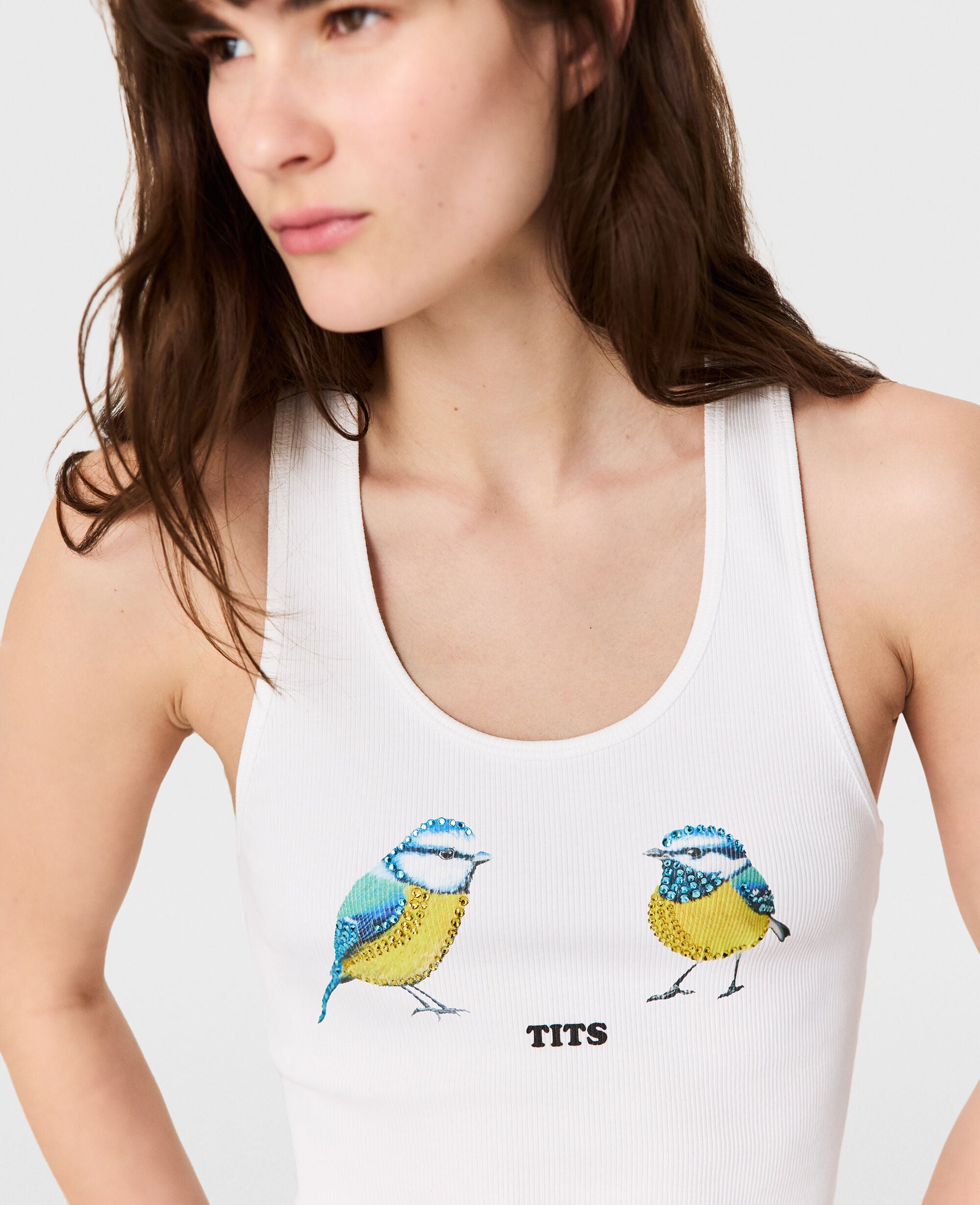 Blue Tits Graphic Tank Top