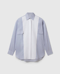 Cotton Stripe Piqué Double Shirt