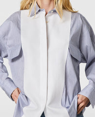 Cotton Stripe Piqué Double Shirt