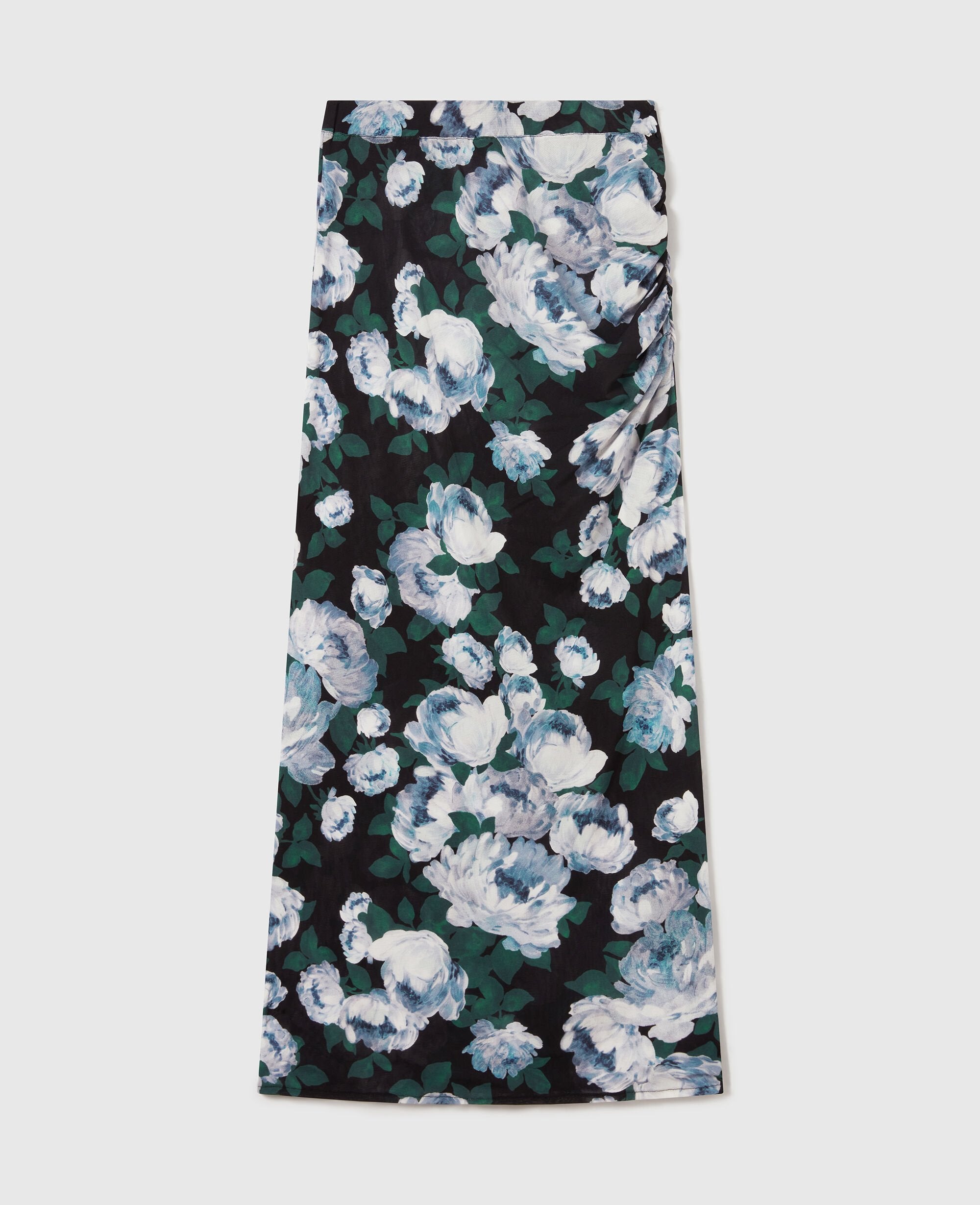 Floral Mesh Midi Skirt