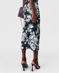 Floral Mesh Midi Skirt