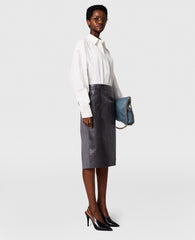 Ostrich Texture Midi Skirt