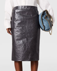 Ostrich Texture Midi Skirt