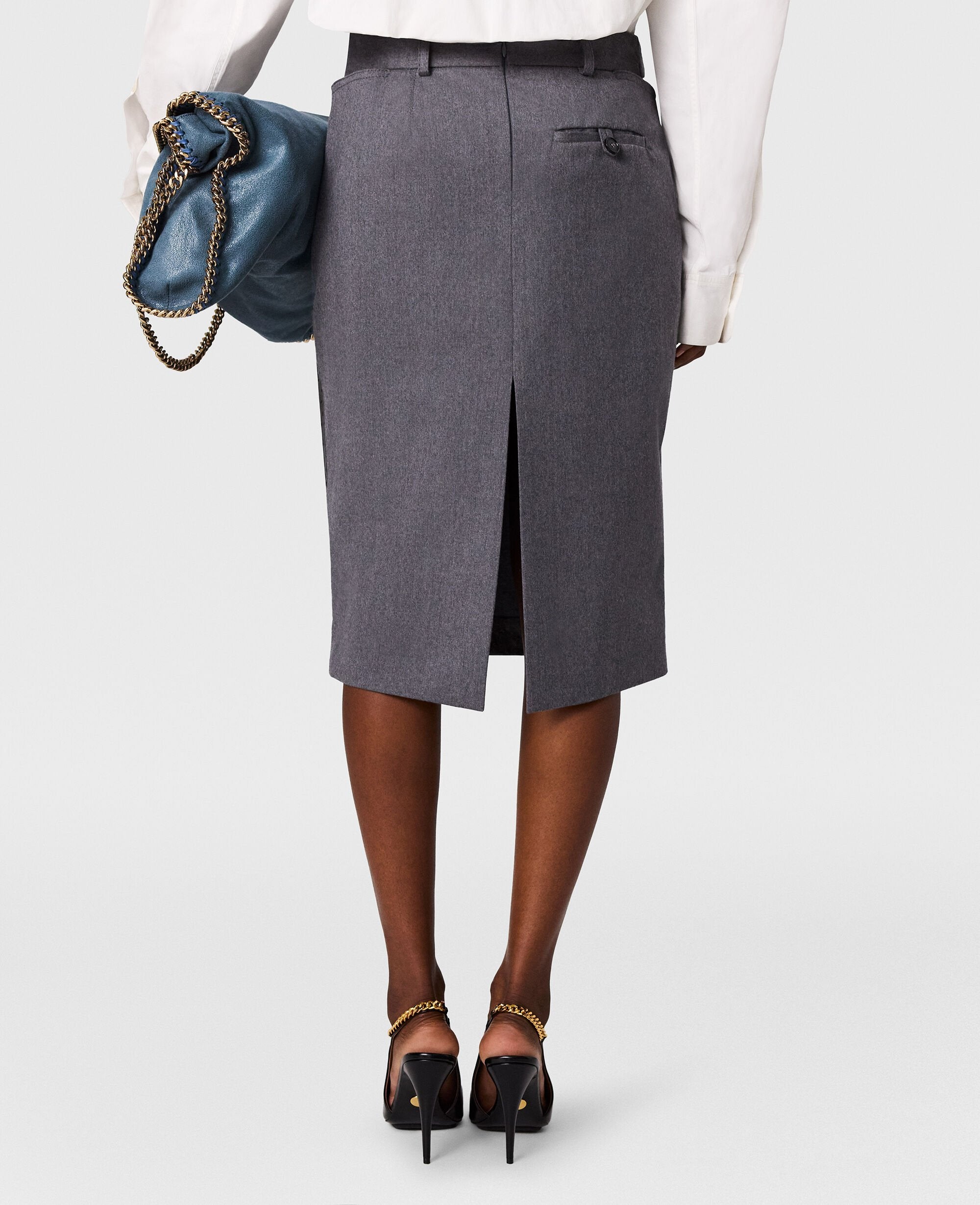 Ostrich Texture Midi Skirt