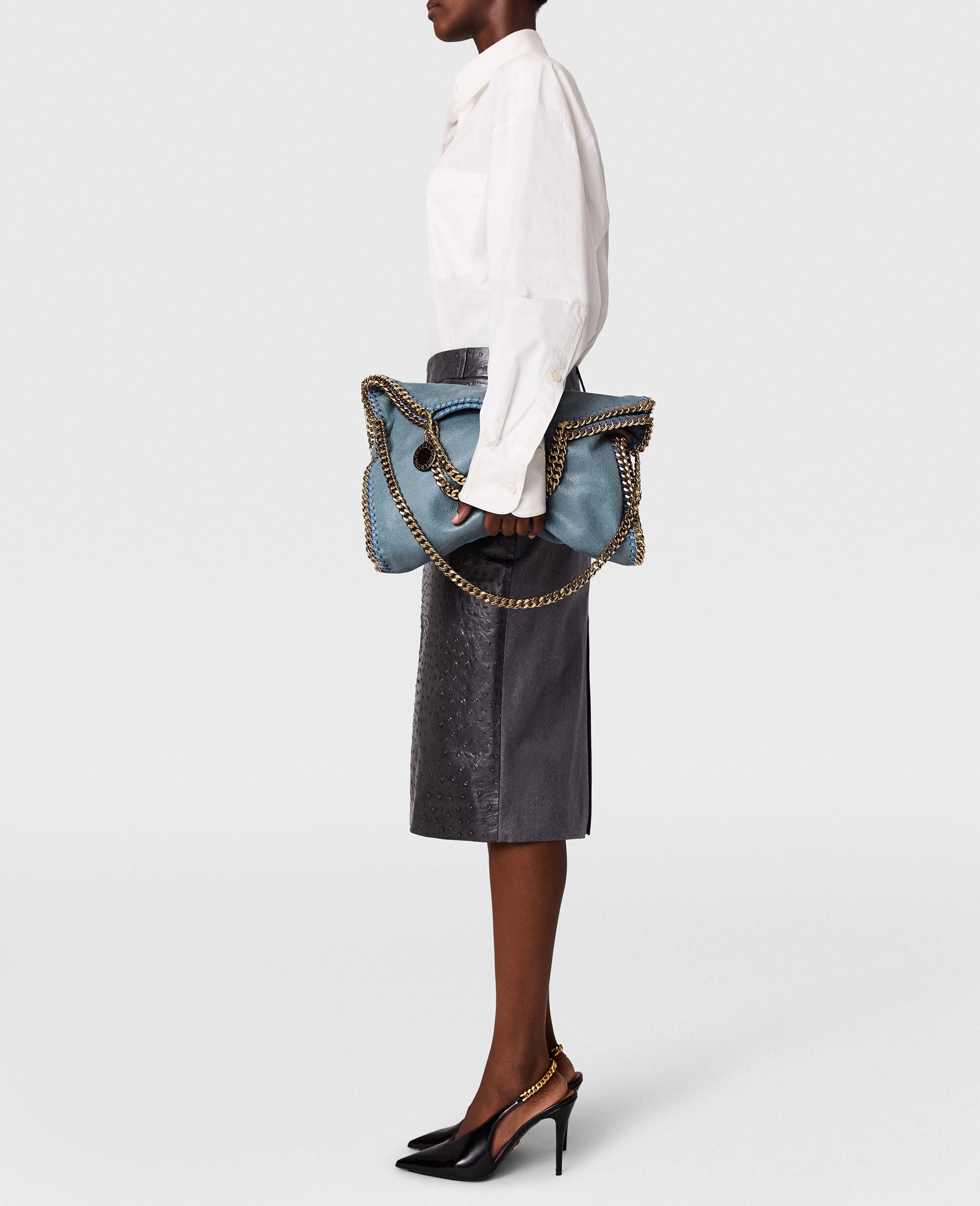 Ostrich Texture Midi Skirt
