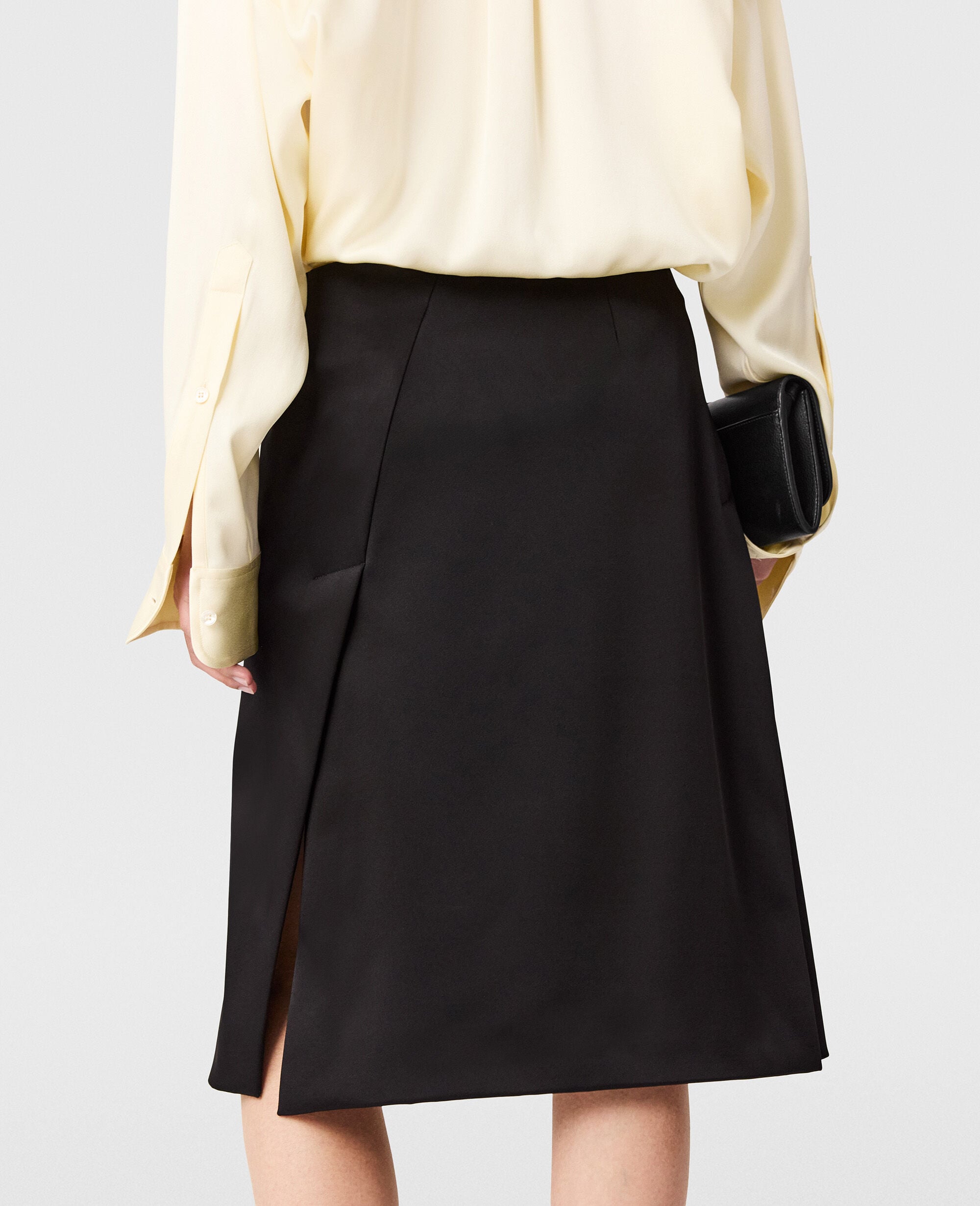 Tailored Satin Midi Skirt