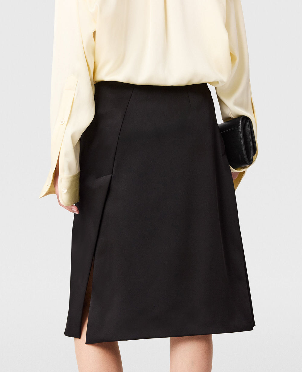 Tailored Satin Midi Skirt