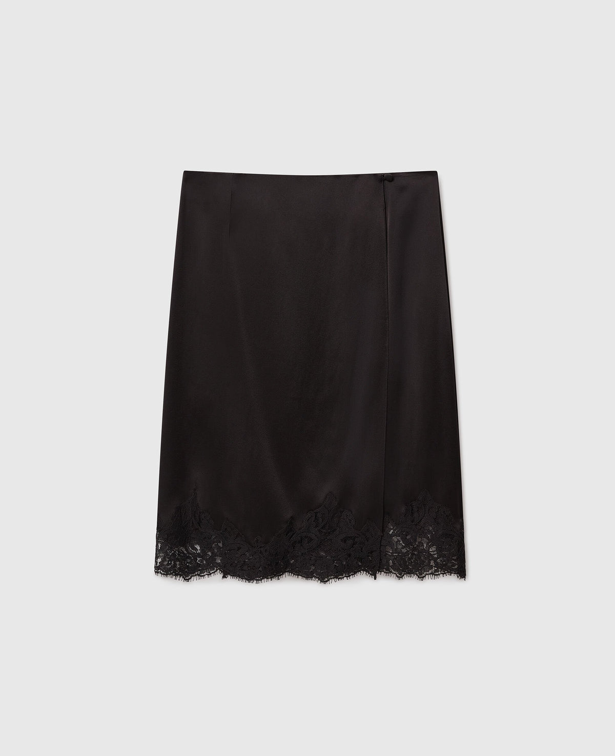 Lace Satin Midi Skirt
