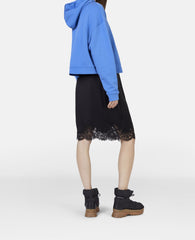 Lace Satin Midi Skirt