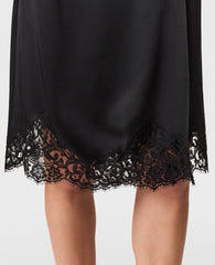 Lace Satin Midi Skirt