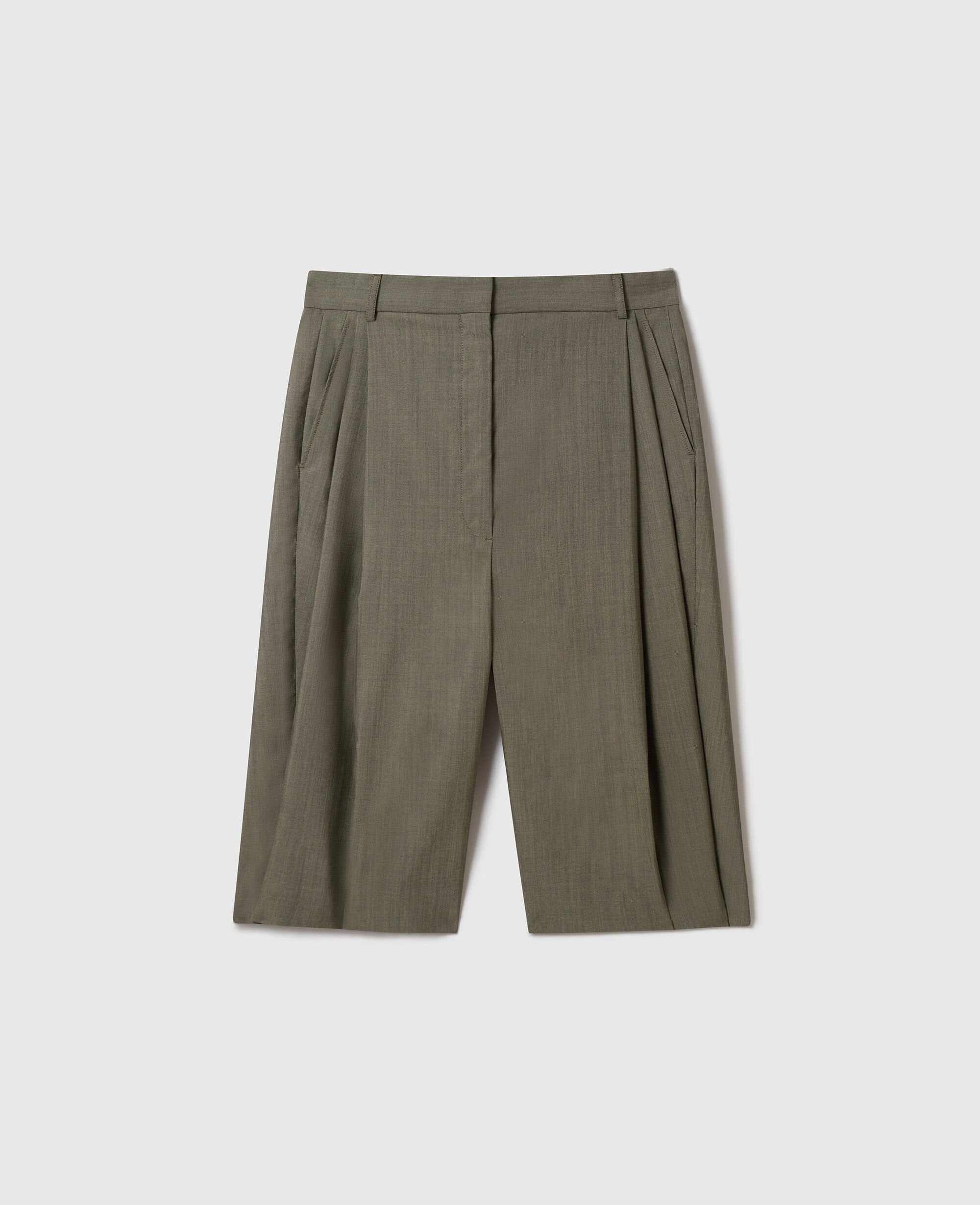 Tropical Wide-Leg Bermuda Shorts