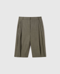 Tropical Wide-Leg Bermuda Shorts