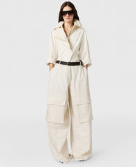Washed Cotton Cargo Trousers