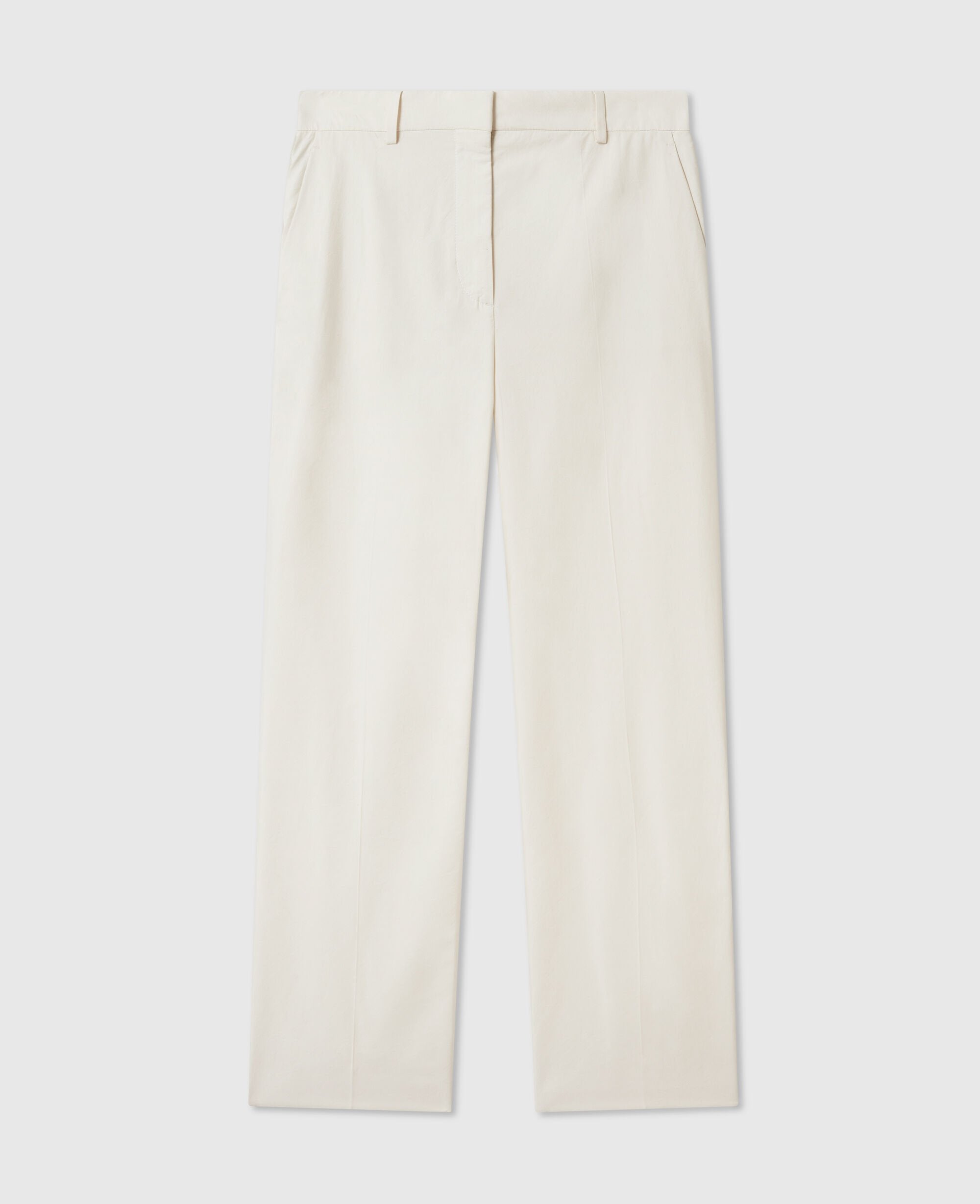 Washed Cotton Straight Trousers