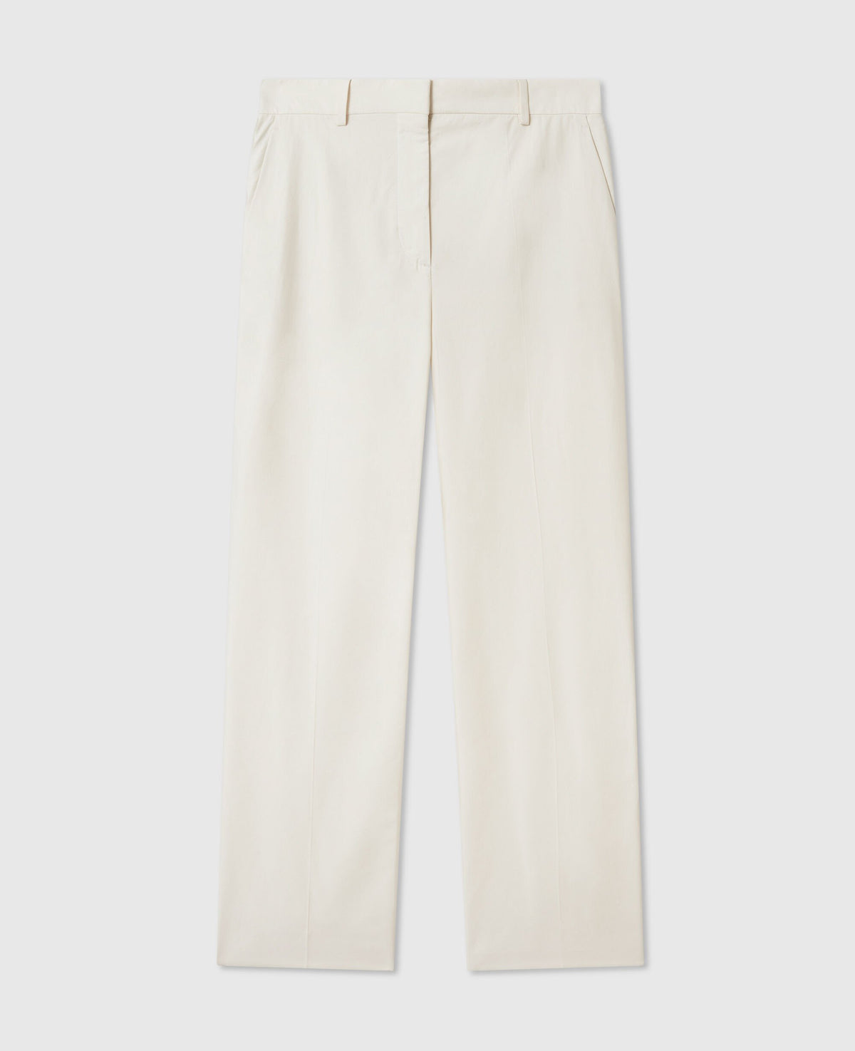 Washed Cotton Straight Trousers