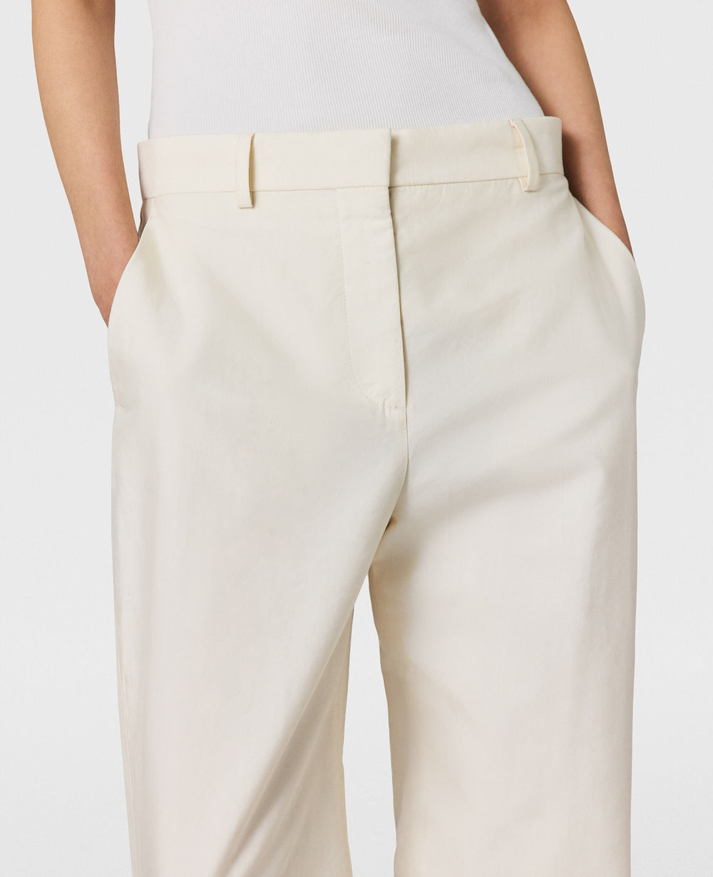 Washed Cotton Straight Trousers