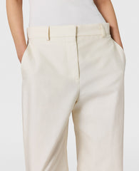 Washed Cotton Straight Trousers