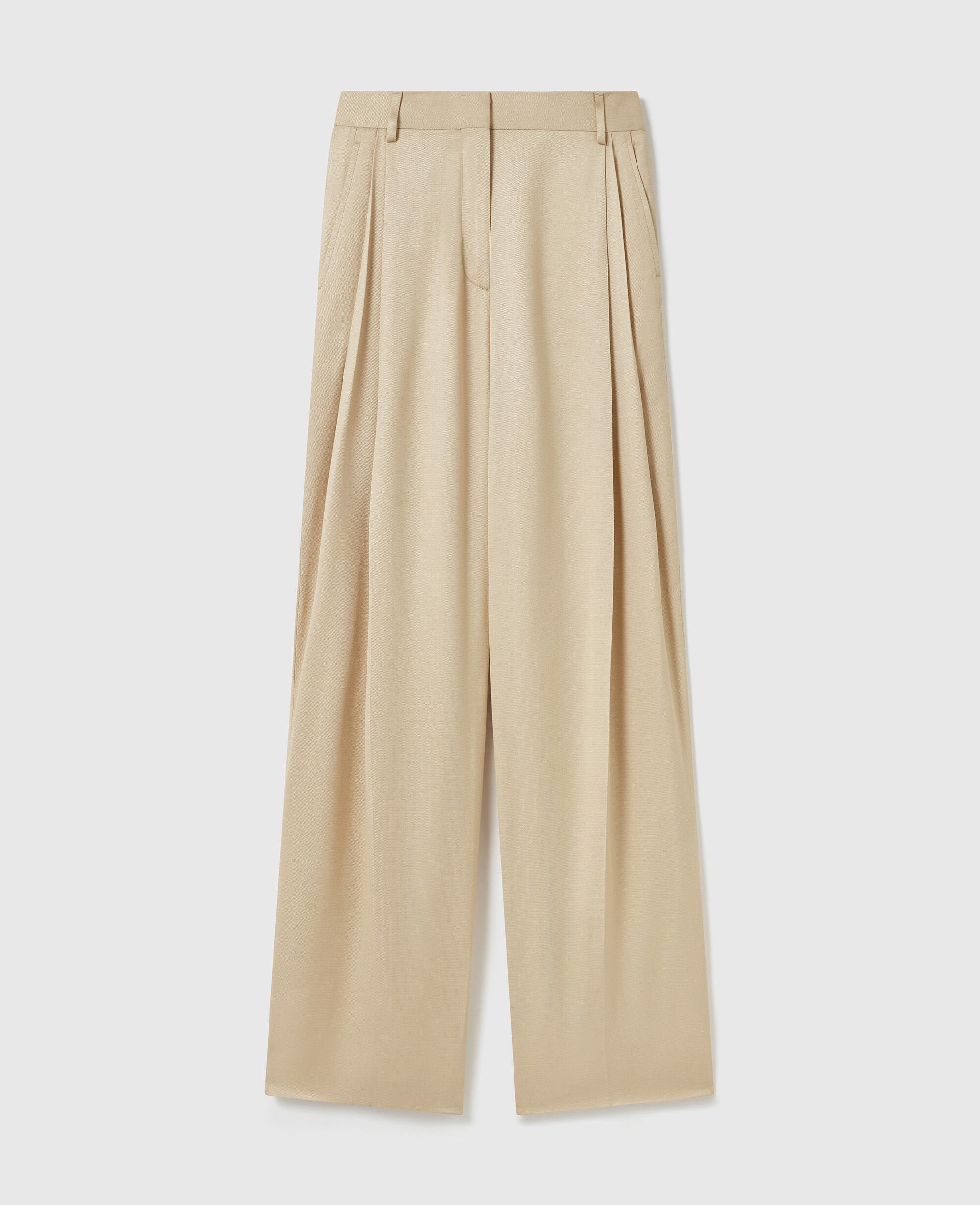 Textured Lightweight Straight Trousers
