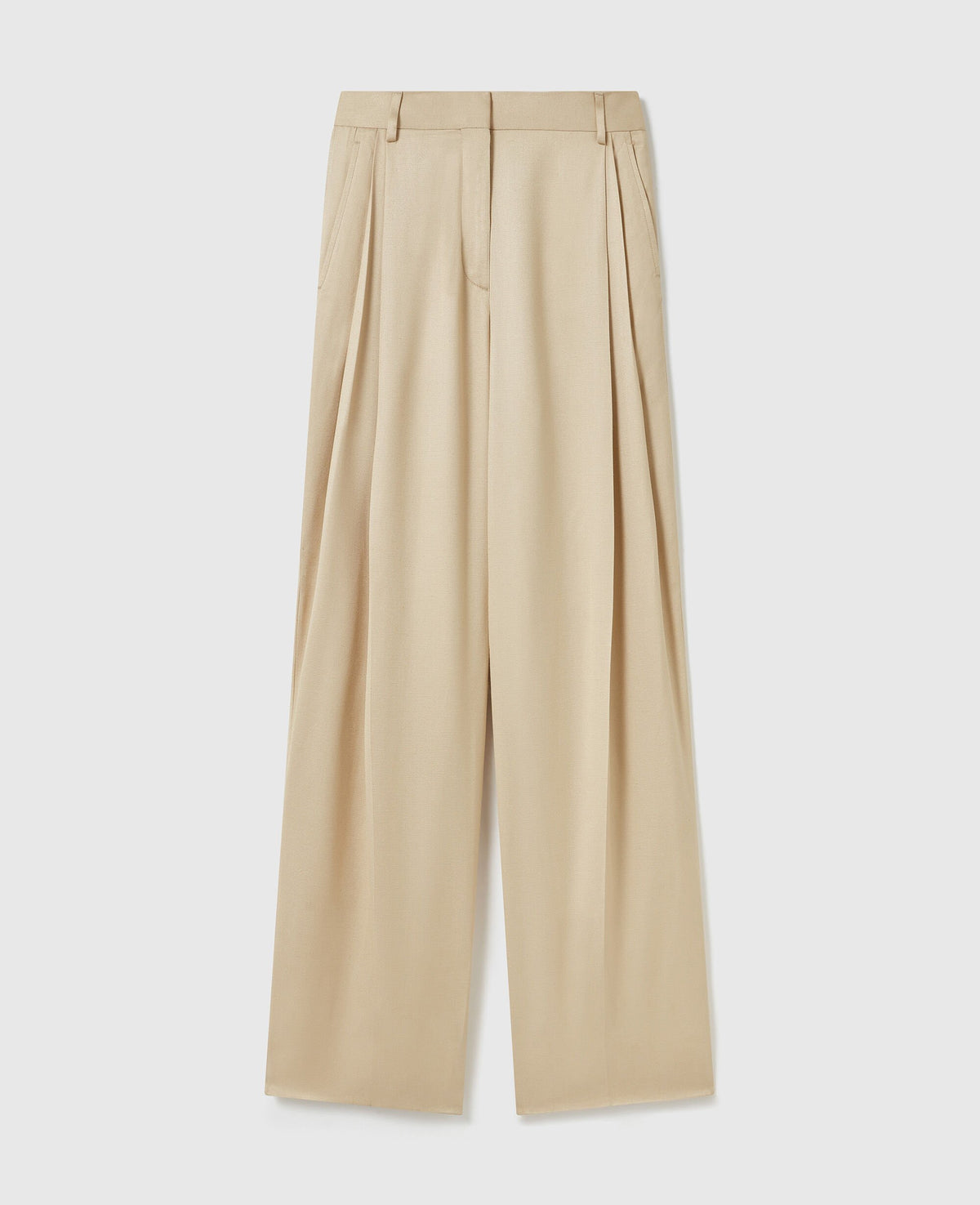 Textured Lightweight Straight Trousers