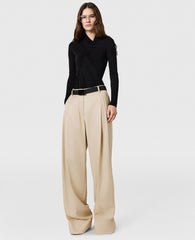 Textured Lightweight Straight Trousers