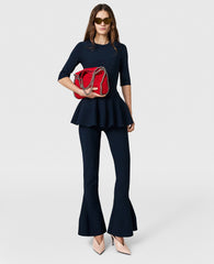 Compact Knit Peplum Trousers