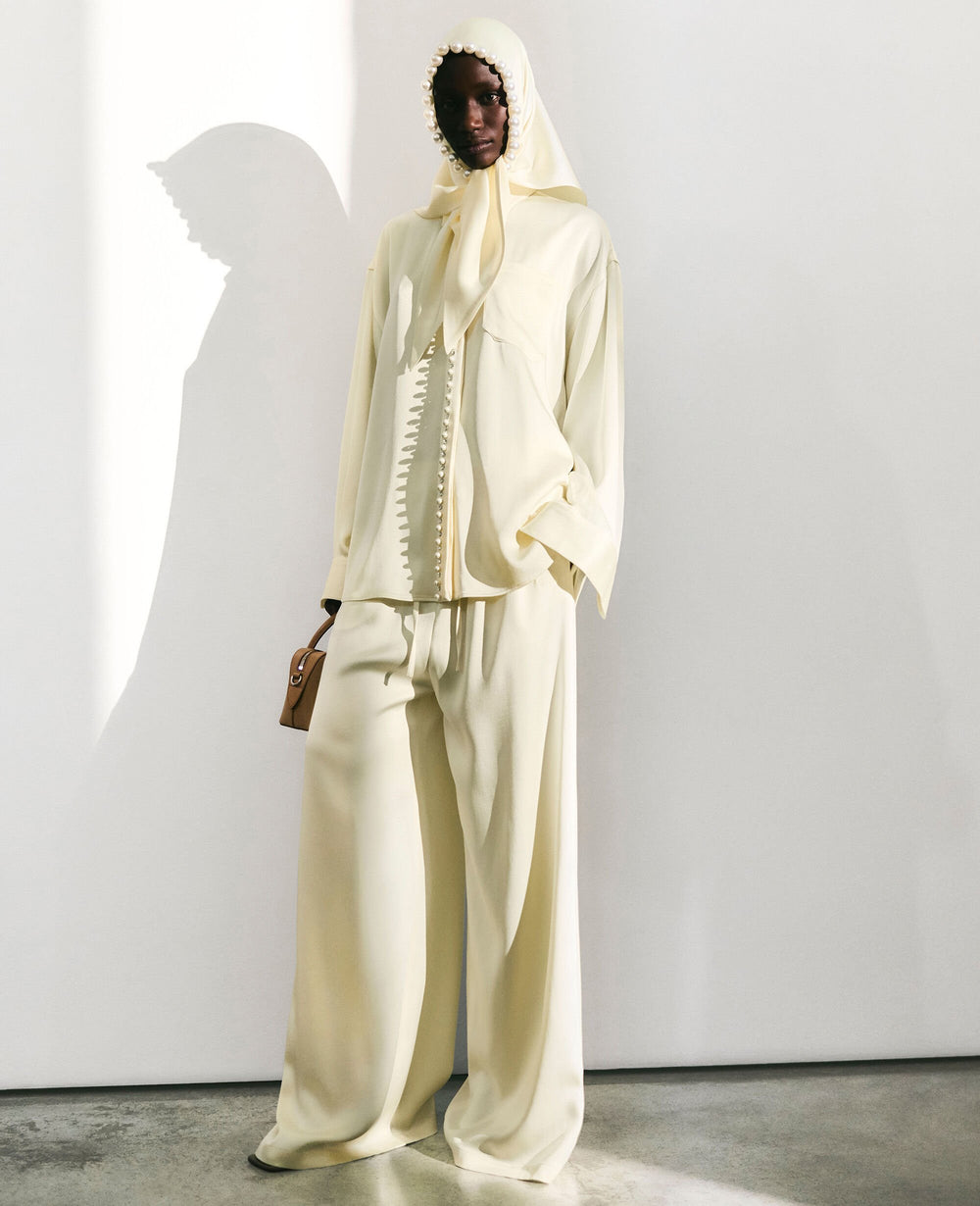 Oversized Drawstring Satin Pants