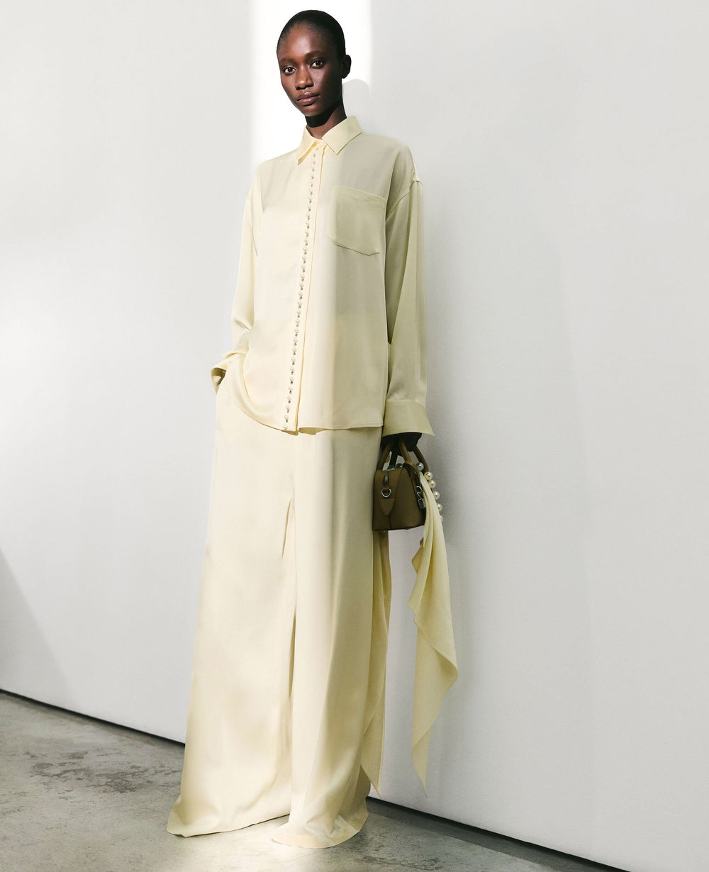Oversized Drawstring Satin Pants