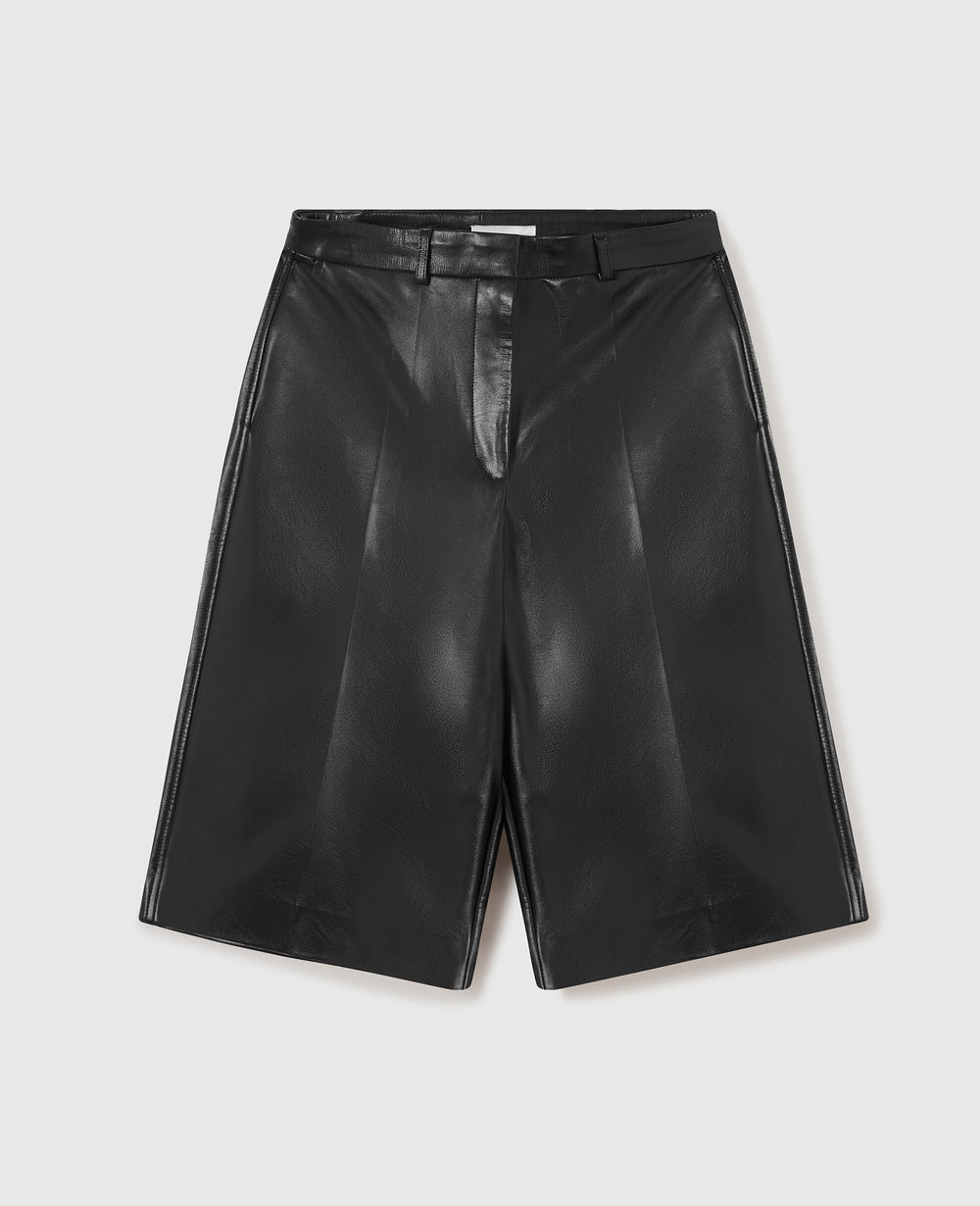 Wide-Leg Vegan Bermuda Shorts