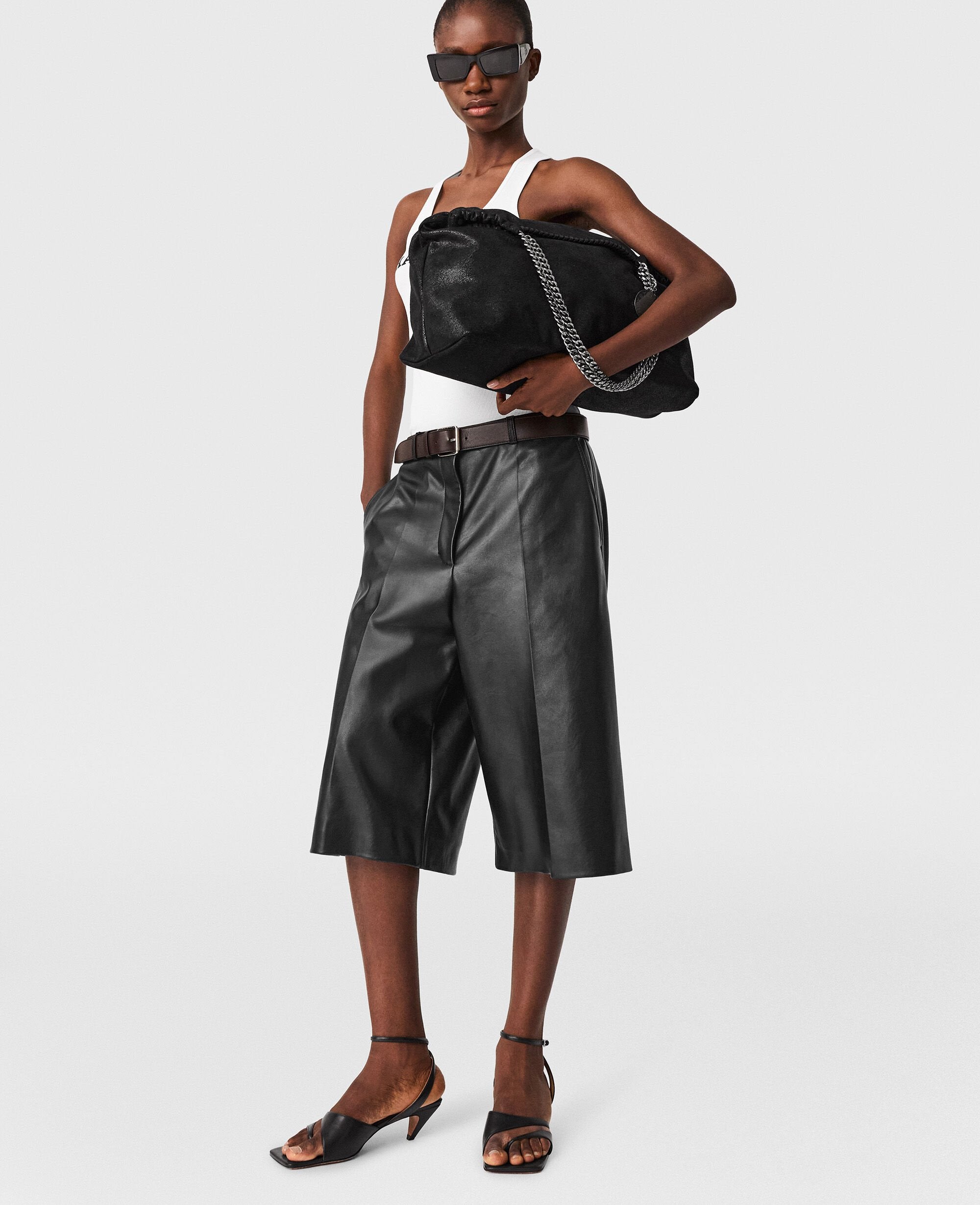 Wide-Leg Vegan Bermuda Shorts