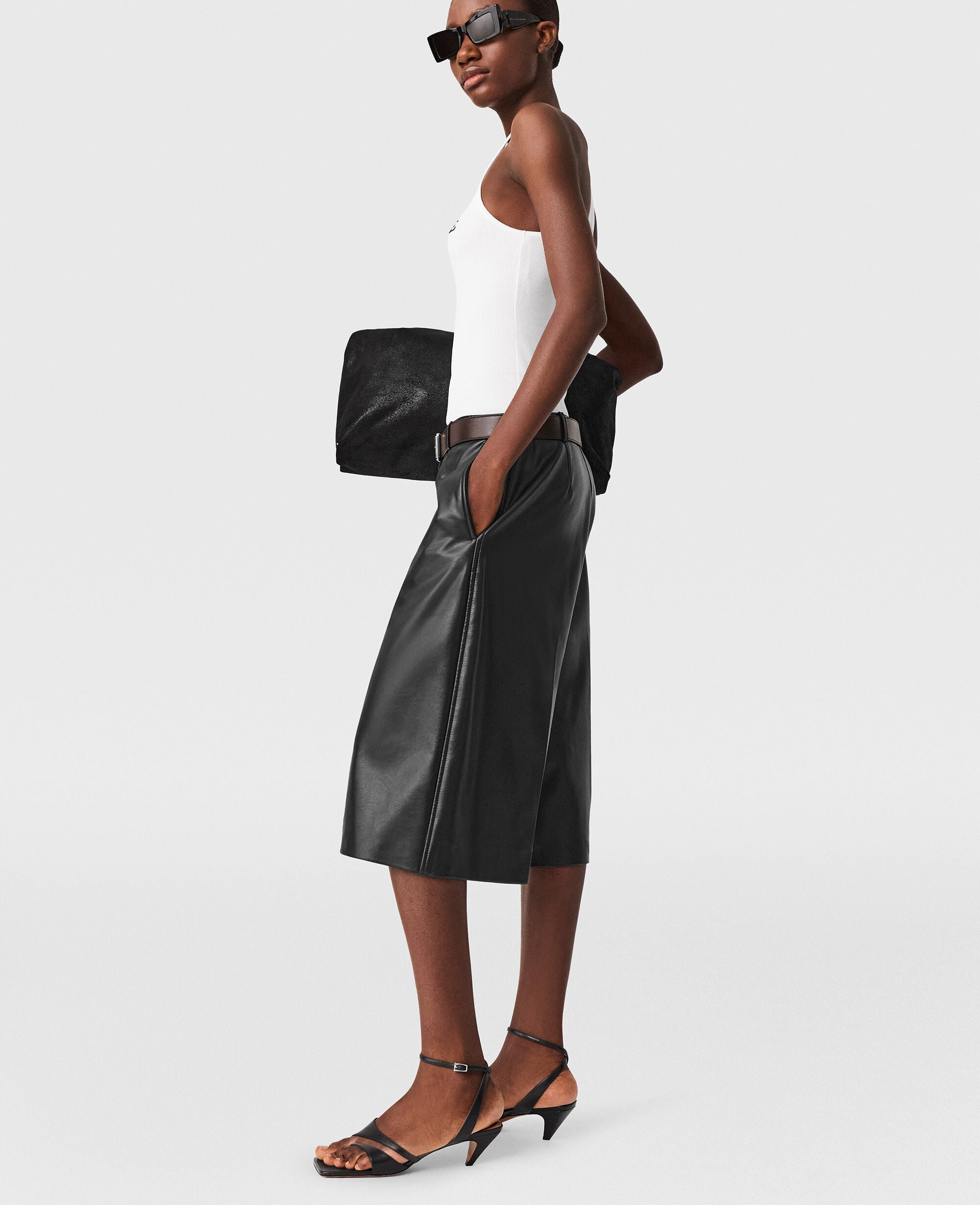 Wide-Leg Vegan Bermuda Shorts