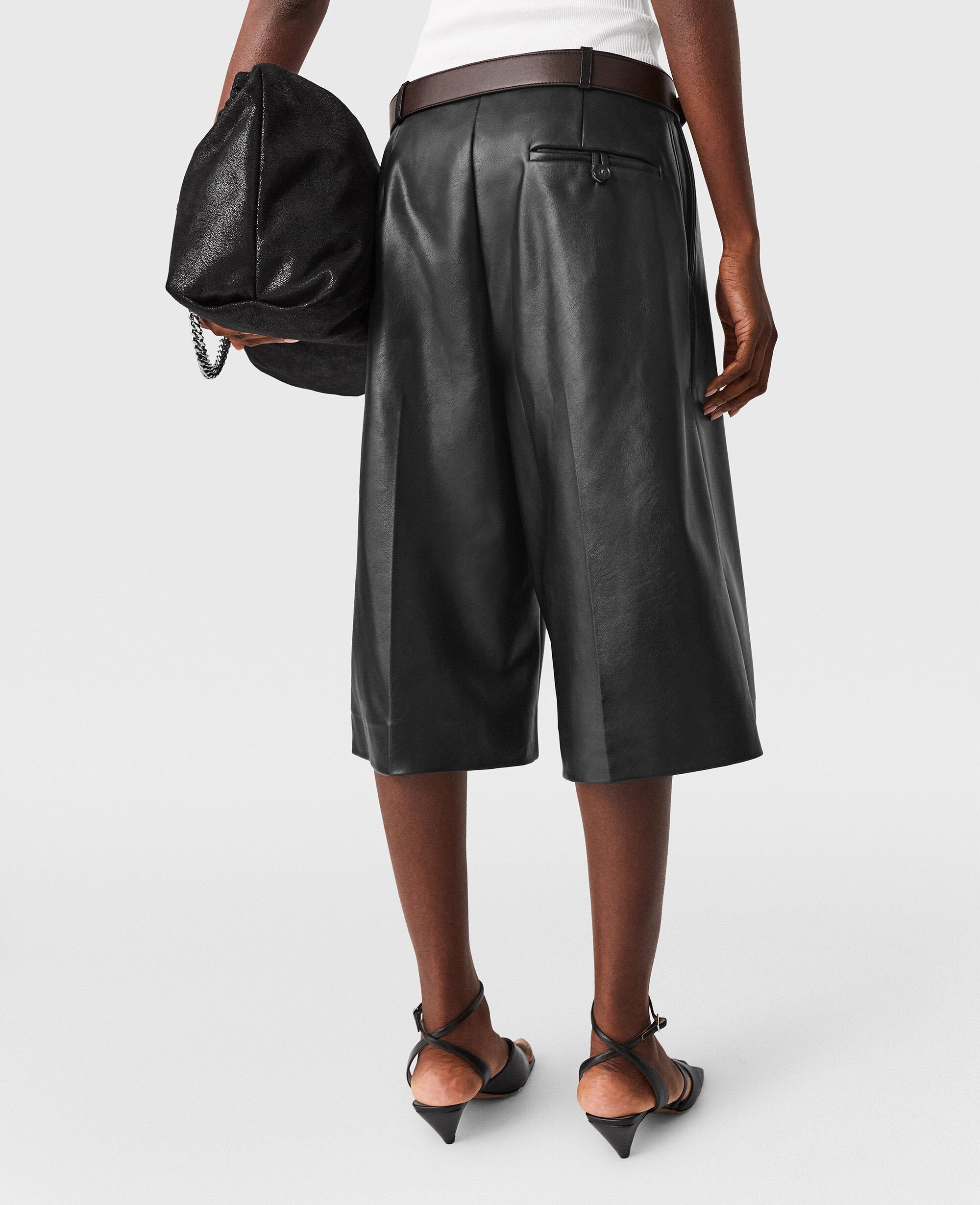 Wide-Leg Vegan Bermuda Shorts