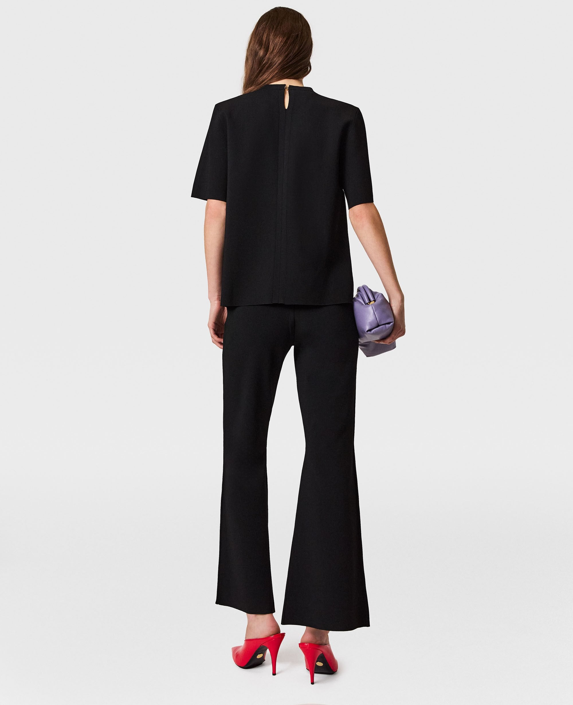 Compact Knit Flared Pants