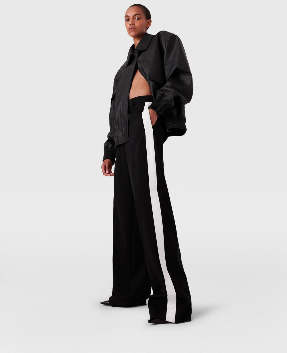Low-Rise Stripe Straight-Leg Pants