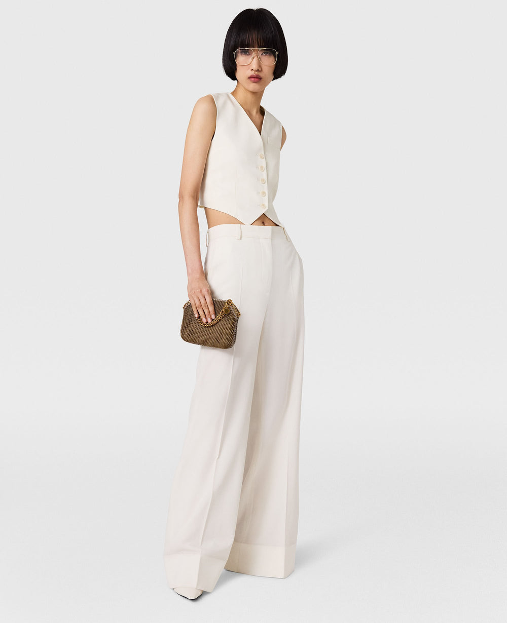 High-Rise Bootcut Wool Trousers