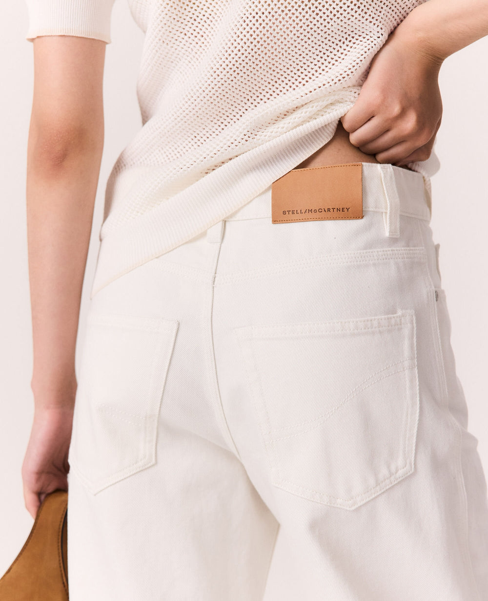 Cropped Barrel-Leg Jeans