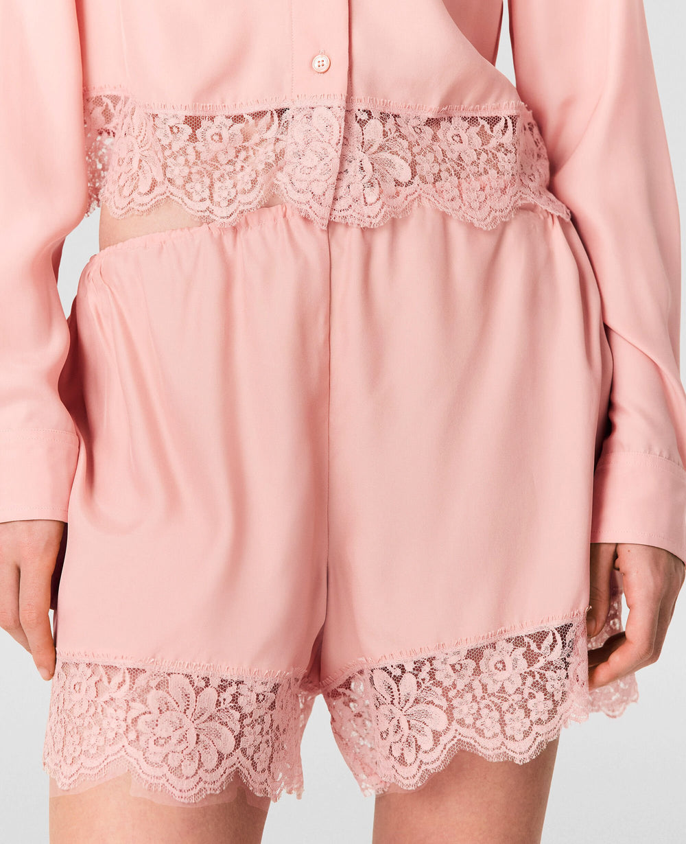 Lace-Trimmed Shorts